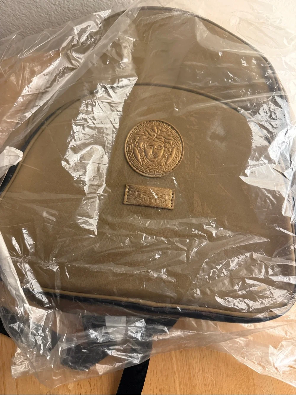 Versace Collection Olive Brown Medusa Logo Backpack